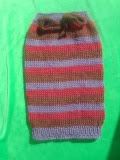 Hand knit infant wool sleep sack striped