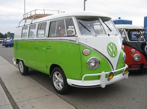 I've always wanted a green VW camper van Like this one D Minus the kid