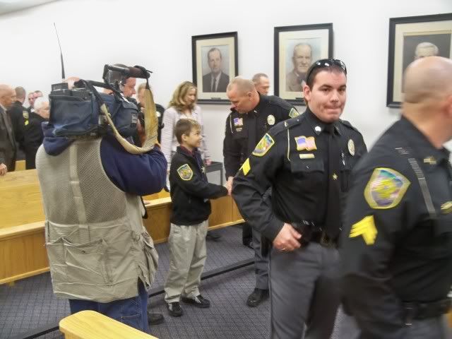 Deputies greet their newest brother 
Photo by Bobby Coggins