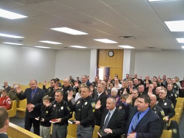 The Macon County Sheriff Department is sworn in to office 
Photo by Bobby Coggins