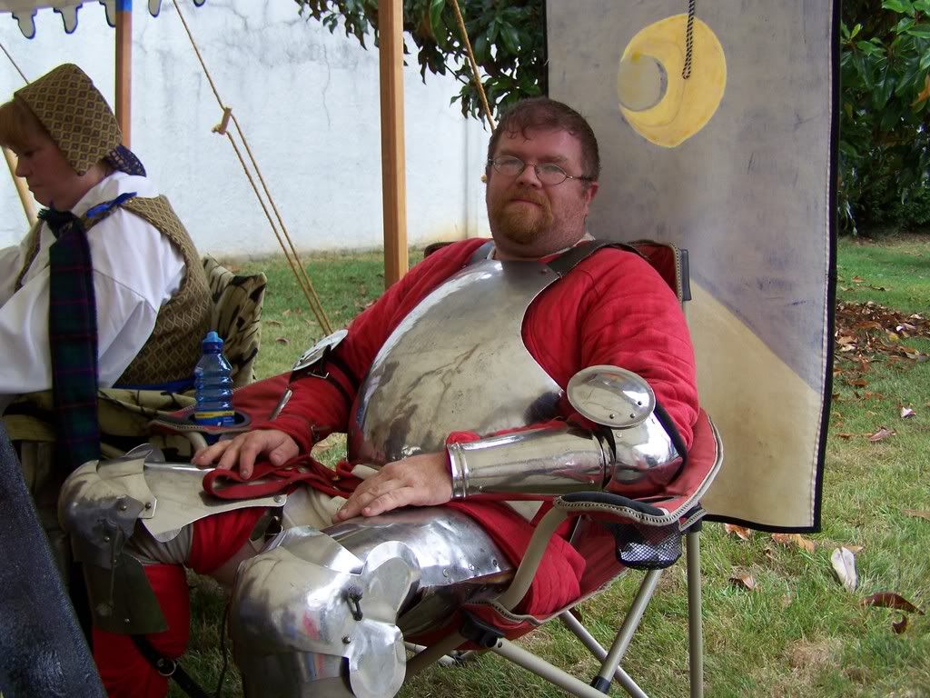 A member of the Society for Creative Anachronism rests in between sword fights at the 2008 A Taste of Scotland