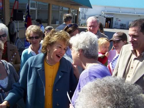 U.S. Senator Elizabeth Dole with Roberta Swank, candidate for Macon County School Board