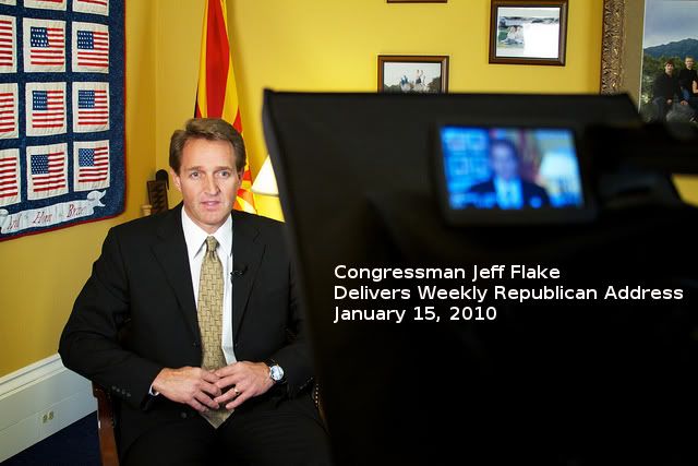 Congressman Jeff Flake gives the Weekly Republican Address 
Photo Courtesy of The Republican Conference 
Titles by Bobby Coggins