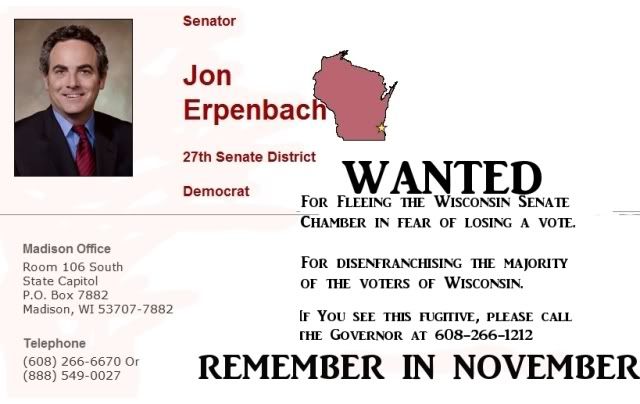 WANTED, Wisconsin Senator for fleeing their job and failing to uphold the oath of office as prescribed in the Wisconsin State Constitution
