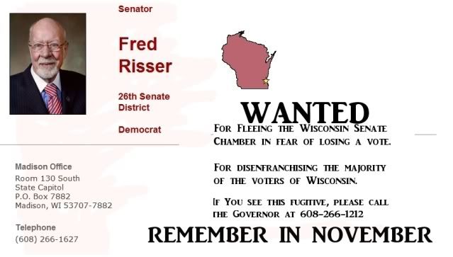 WANTED, Wisconsin Senator for fleeing their job and failing to uphold the oath of office as prescribed in the Wisconsin State Constitution
