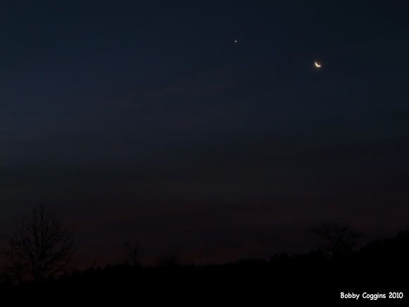Moon and Venus at Dawn 12-02-2010 
Photo by Bobby Coggins