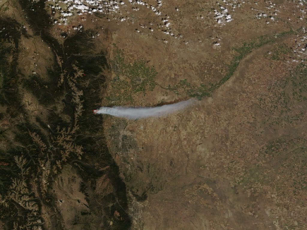 The Four Mile Canyon Fire as seen from space
Image Courtesy the Earth Observatory