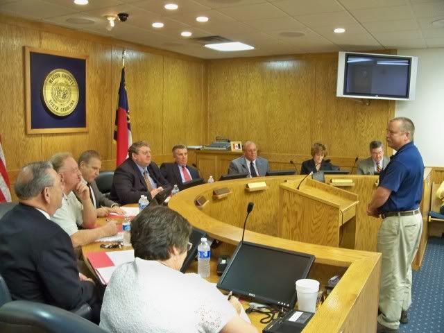 The new Cooperative Extension Director, Alan Durden addresses the Macon County Commissioners