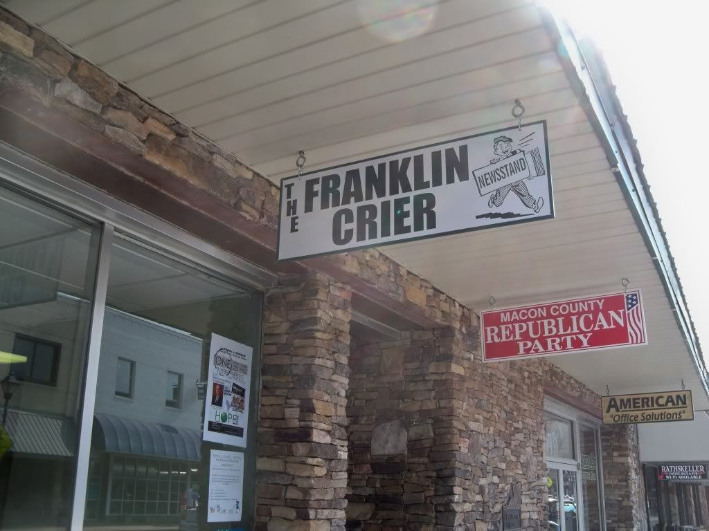 The new Macon County Republican Headquarters on Main Street in Franklin, NC 
Photo by Bobby Coggins