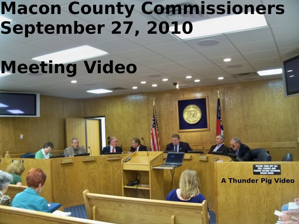 Title Card for the 09-28-2010 meeting of the Macon County Commissioners 
Photo by Bobby Coggins