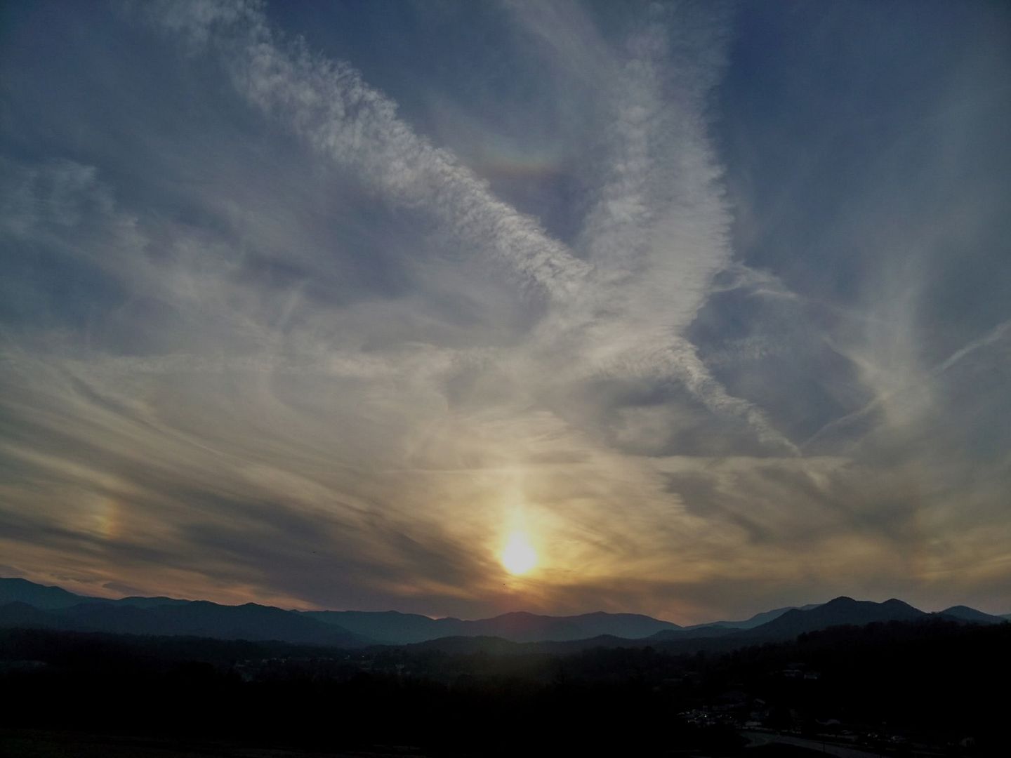 Sunset over Franklin, NC on November 1, 2010