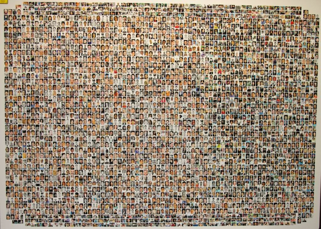 Moussaoui trial exhibit showing the victims of the September 11, 2001 attacks. 