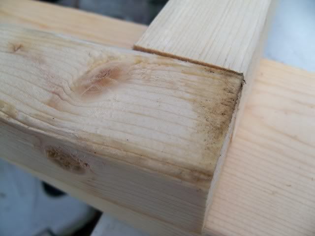 Detail of one corner of my proposed trellis using 2x2 lumber Detail of one corner of my proposed trellis using 2x2 lumber