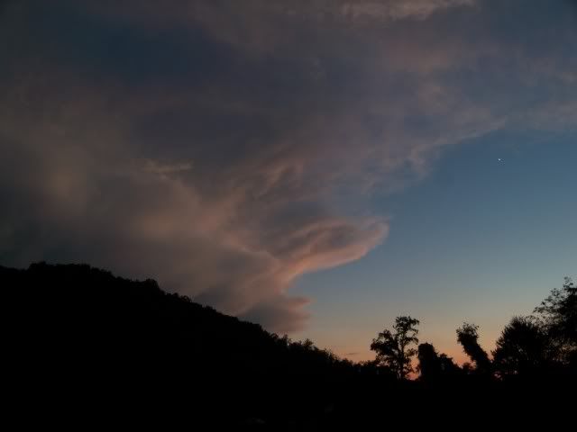 storm cloud and the planet Venus after sunset