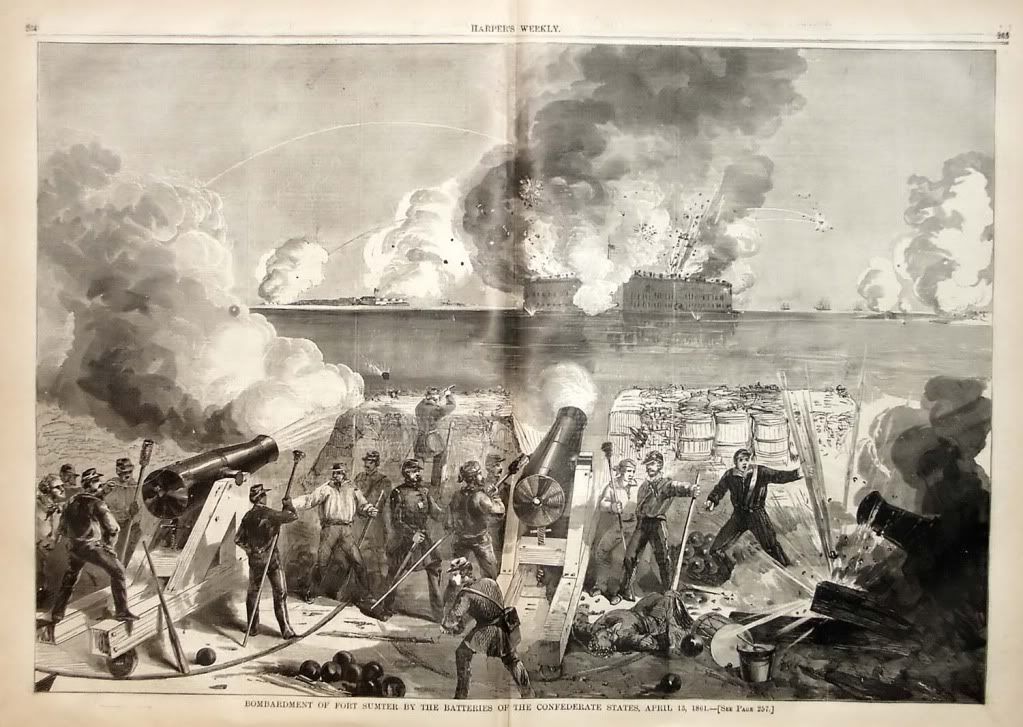 The attack on Fort Sumter as depicted in Harpers Weekly