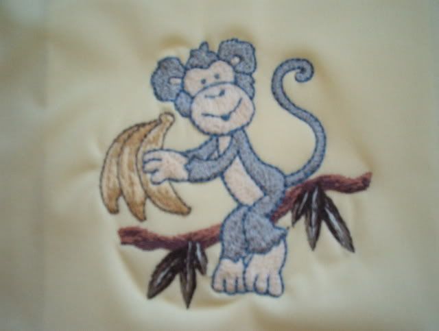 Monkey Embroidered Diaper