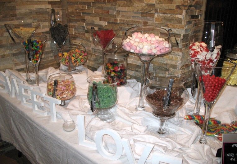  wedding on the weekend I lent her the glasses to do a candy buffet