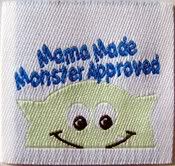Love is Mama Made <br>Monster Approved woven clothing tag set of 25<br> .25 FC shipping