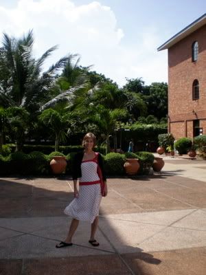 Alison in the Hotel Courtyard