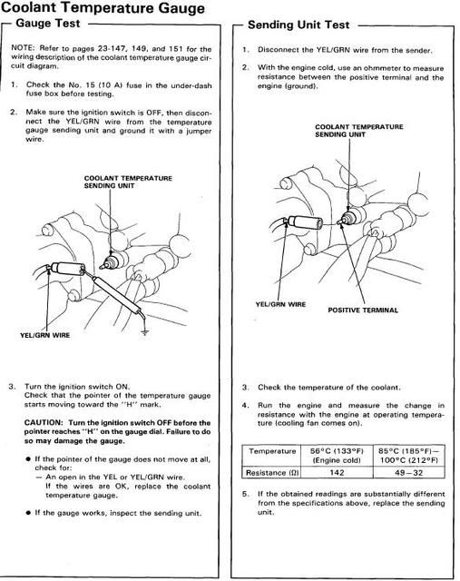 Honda coolant temperature sensor resistance #7