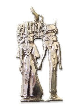 G-0011F (Gift, artifact 11, front view):  Silver Nefertari and Isis Pendant