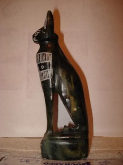AS-001S1 (Antique Store, artifact 1, side one, left view):  Bastet Statue