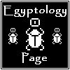 Egyptology Page banner:  100 x 100 pixels, three scarab beetles with sun disk