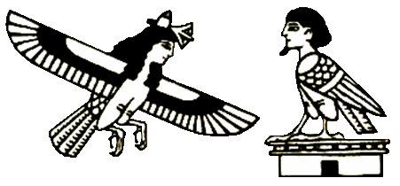 The Ba, the Egyptian concept of an eternal soul, represented here as a human-headed kite or bird.