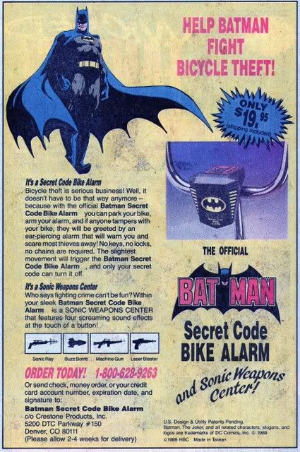 Details about   Vintage Sealed DC BATMAN Secret Code Bike Alarm NIB