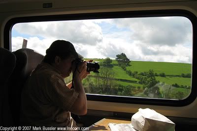 Mark Bussler taking photos from the GNER train