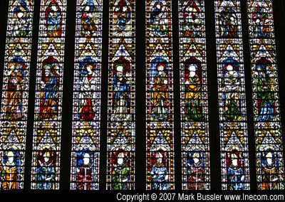 Stained glass window in Yorkminster Cathedral.