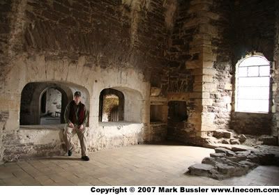 Mark Bussler at Doune Castle where they filmed Monty Python and The Holy Grail